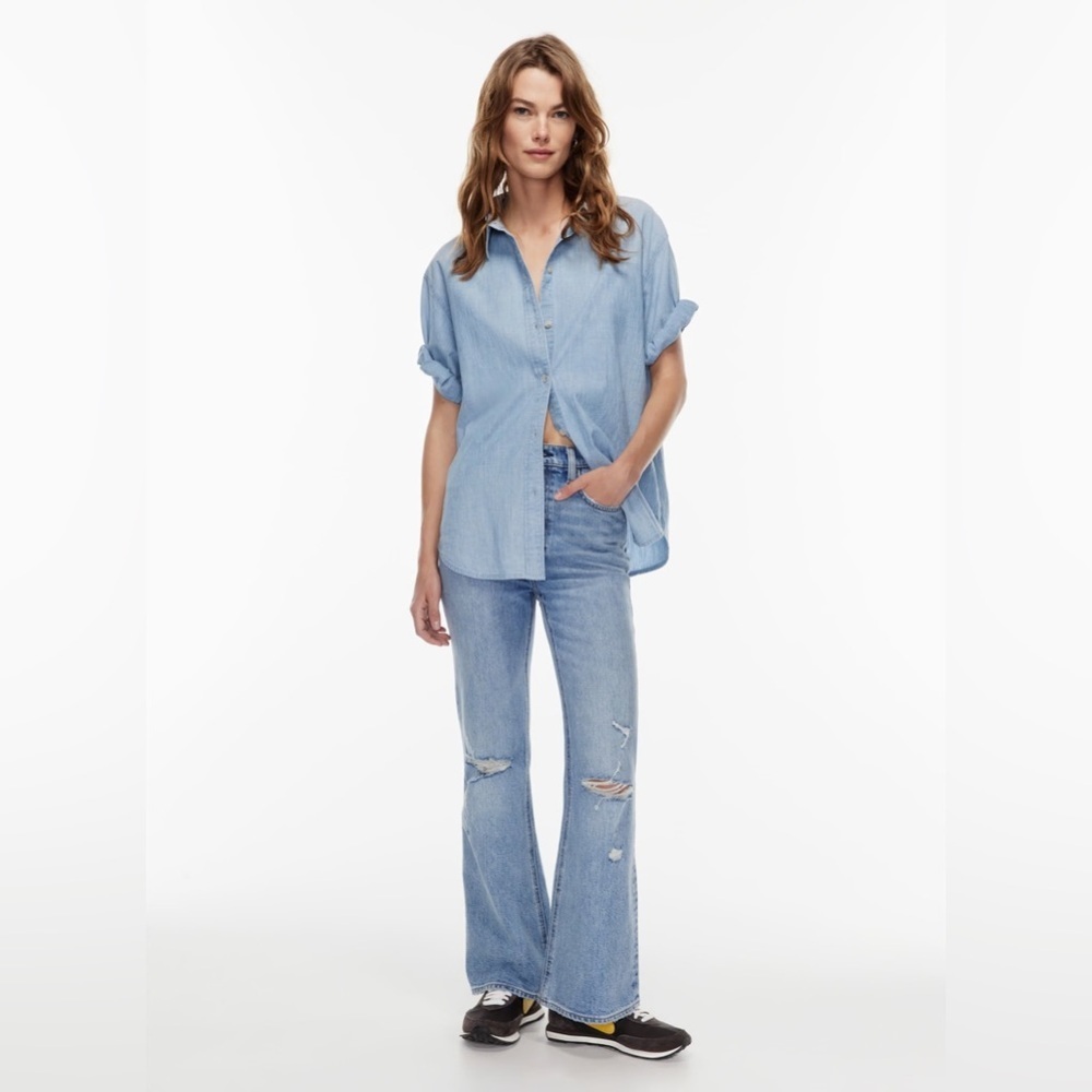 Aritzia Denim Forum Twiggy High Rise Flare Jeans 28L Blue 60s